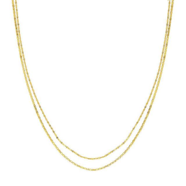 14k Gold Mixed Chain Double Strand Necklace, Womens Yellow Product Image