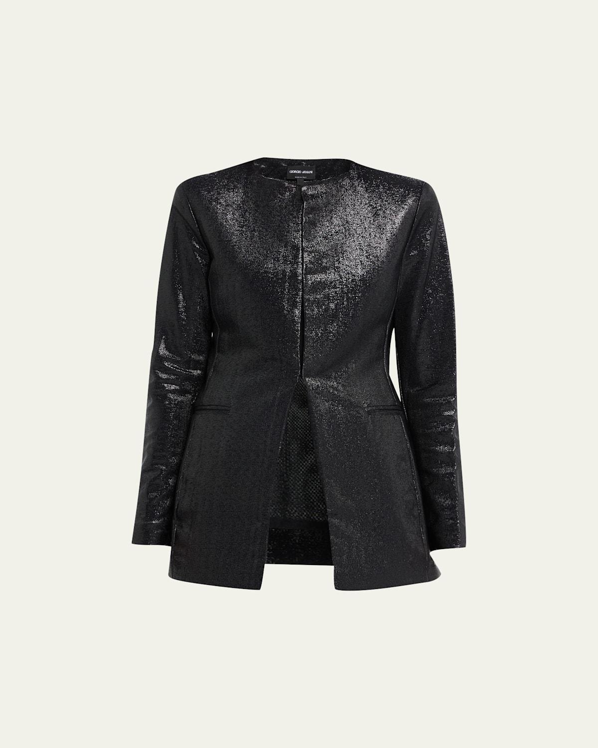 Womens Sparkle Round-Neck Jacket Product Image