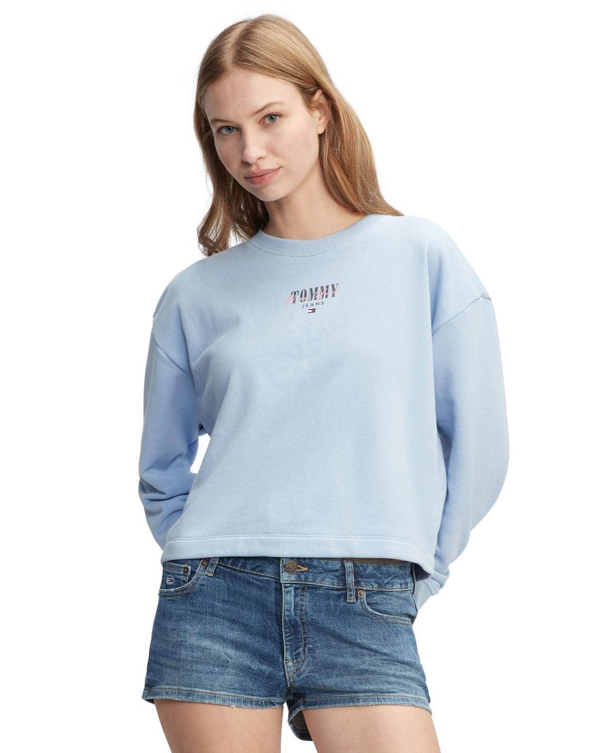 Tommy Jeans Womens Relaxed-Fit Essential Logo Crewneck Sweater Product Image