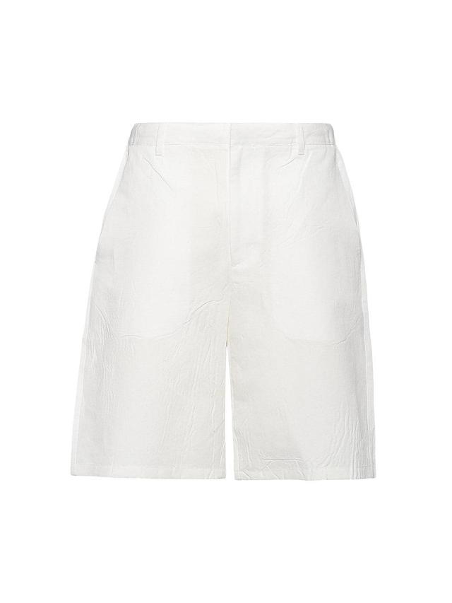 Mens Linen-Blend Bermuda Shorts Product Image