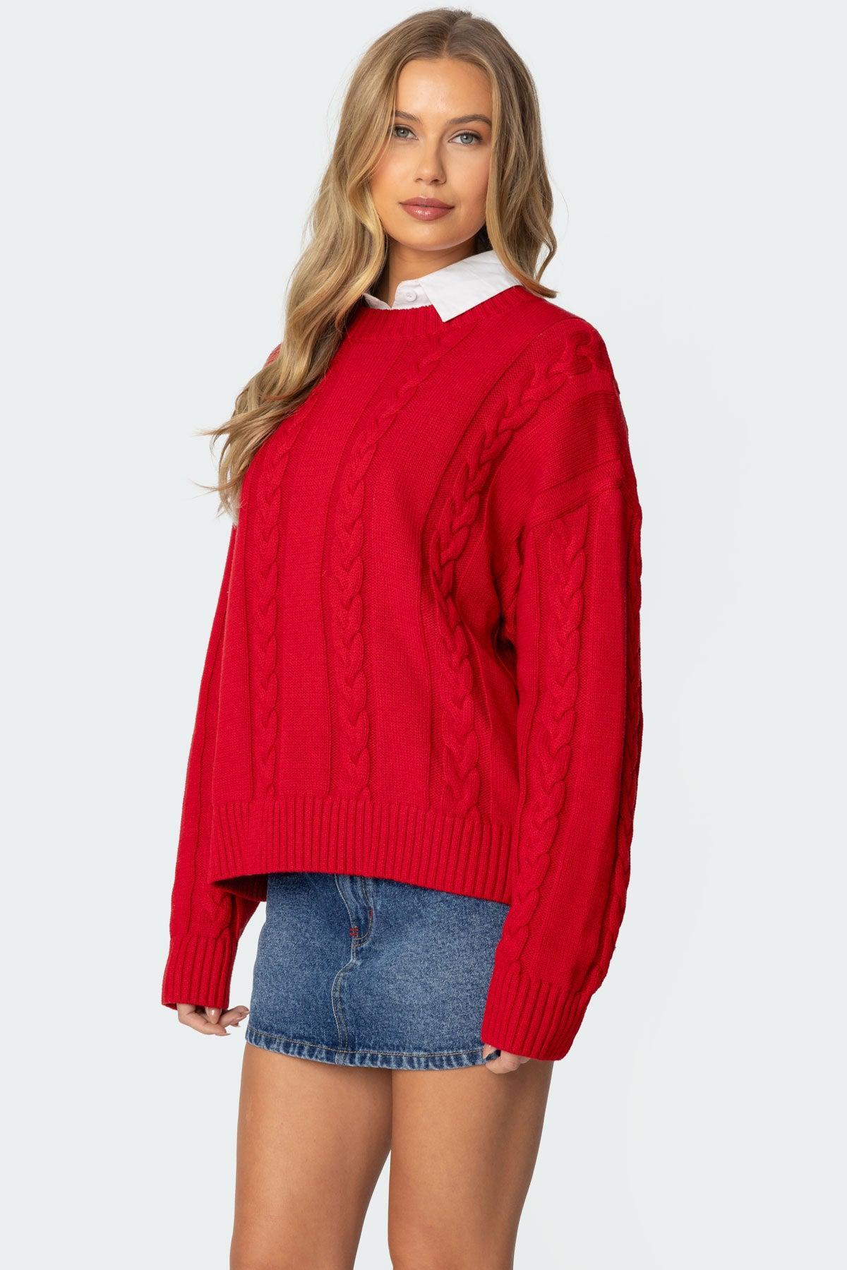 Acacia Oversized Cable Knit Sweater Product Image