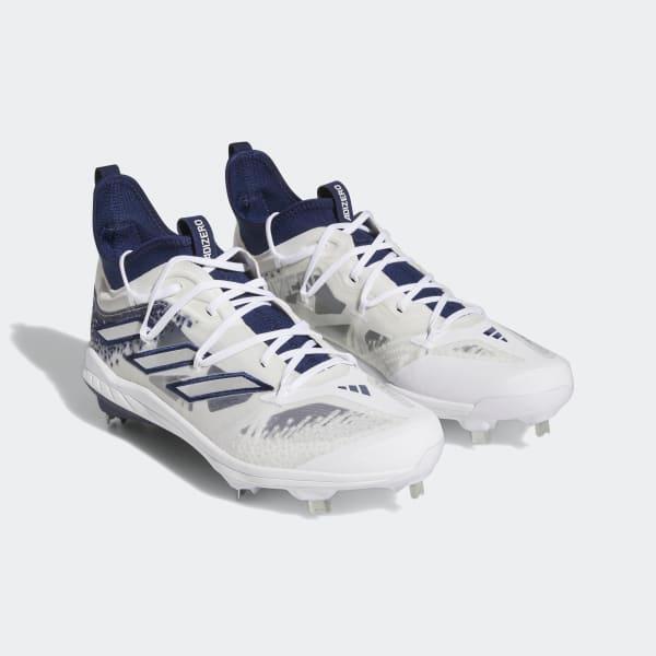 adidas Mens adidas Adizero Afterburner 9 NWV - Mens Baseball Shoes Silver/White/Navy Size 8.5 Product Image