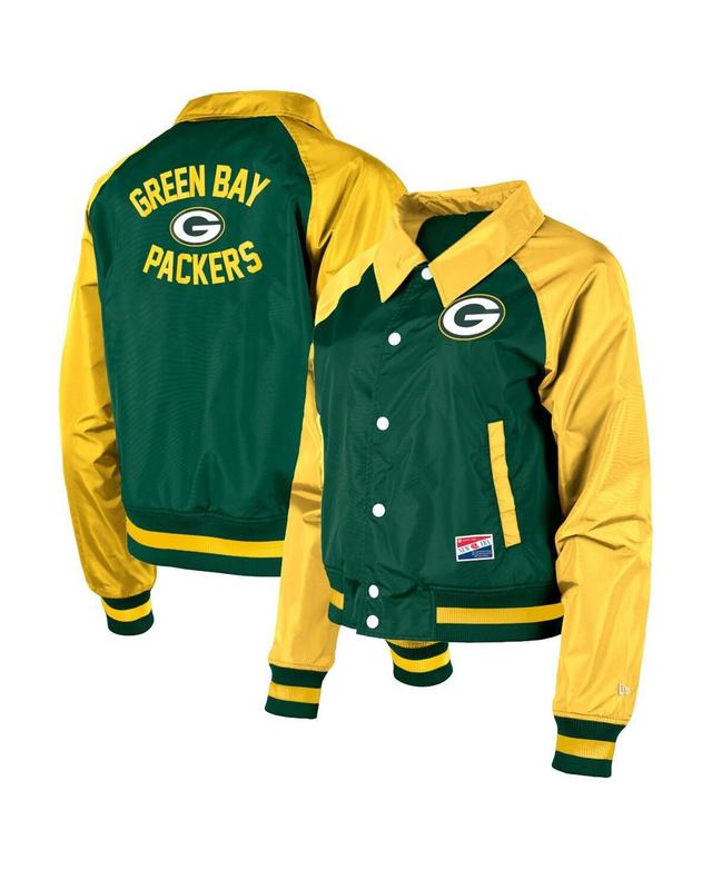 Womens New Era Bay Packers Coaches Raglan Full-Snap Jacket Product Image