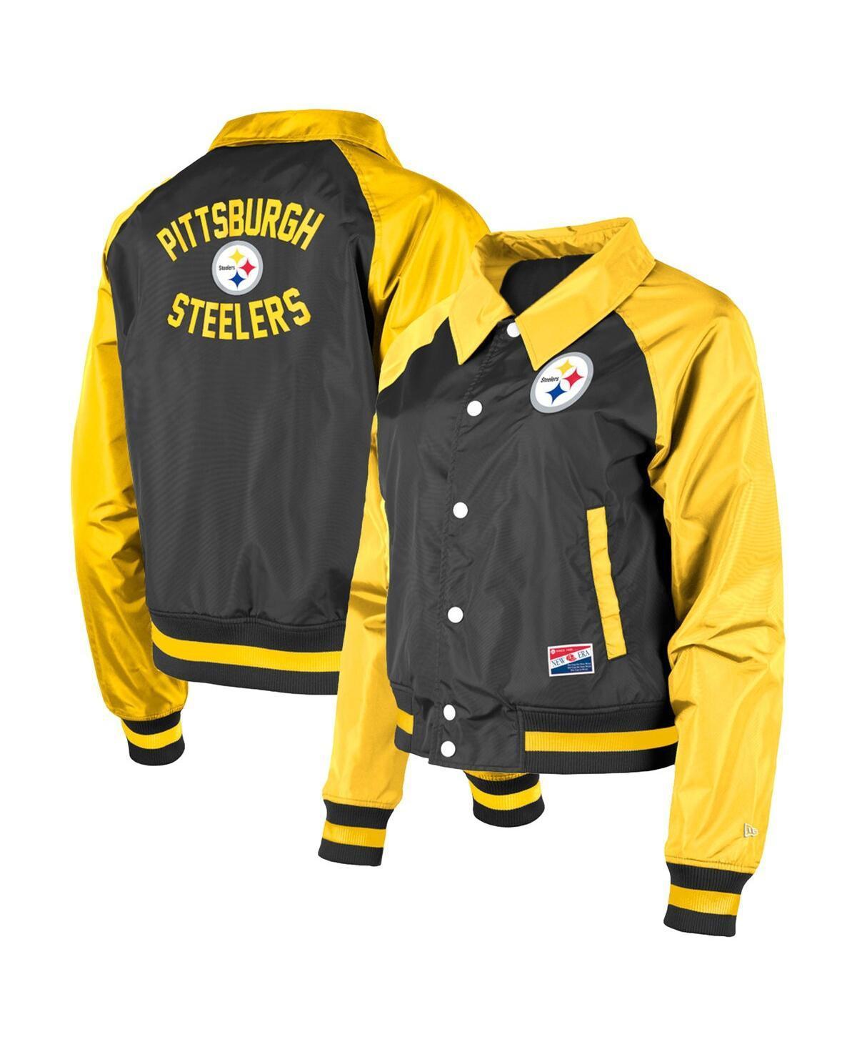 Womens New Era Pittsburgh Steelers Coaches Raglan Full-Snap Jacket Product Image