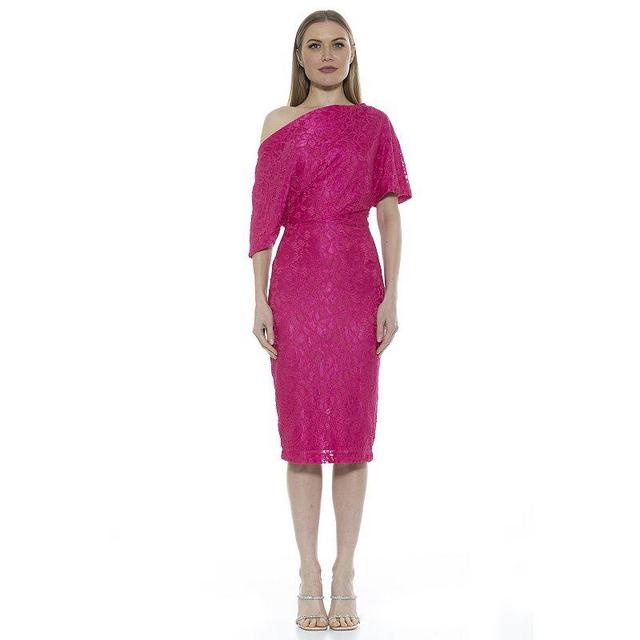 Alexia Admor Womens Tayla Lace Sheath Dress - Magenta Product Image