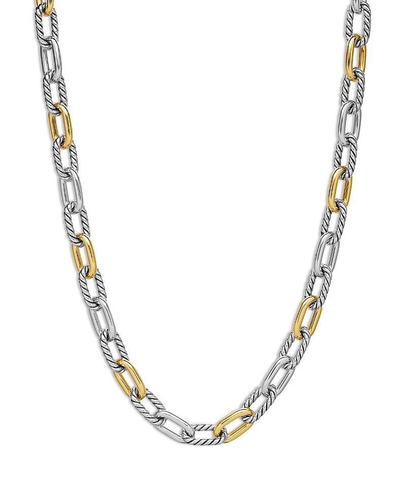 Womens Madison Chain Necklace in Sterling Silver with 18K Yellow Gold Product Image