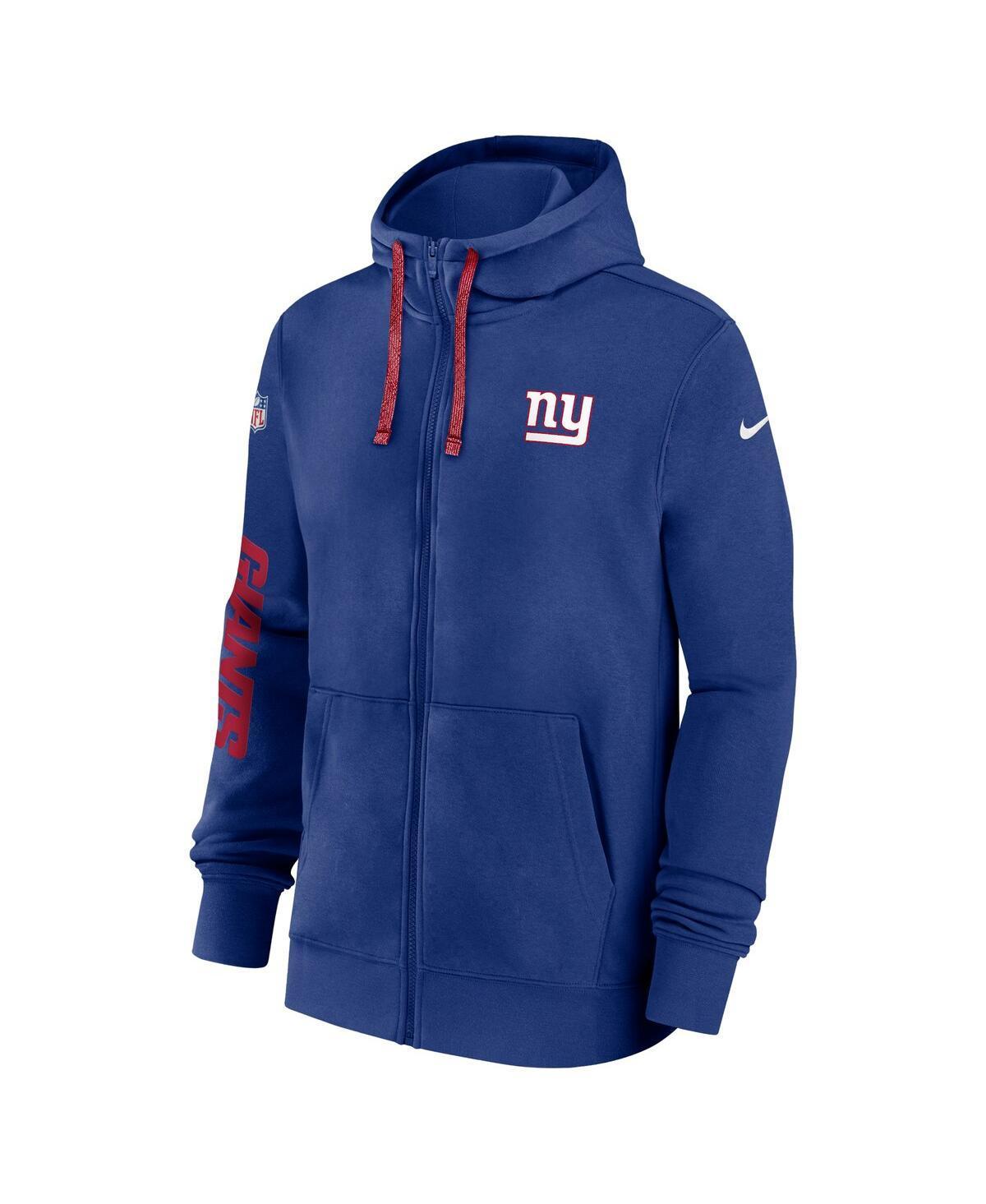 NIKE Men's Royal New York Giants 2024 Sideline Club Full-zip Hoodie Product Image