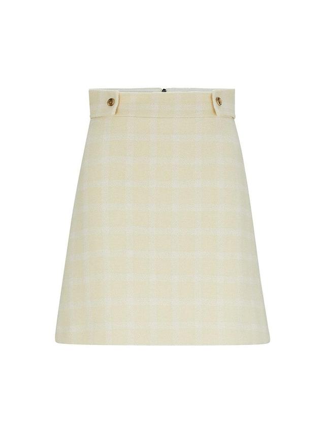 Womens A-line Skirt in Italian Checked Fabric Product Image