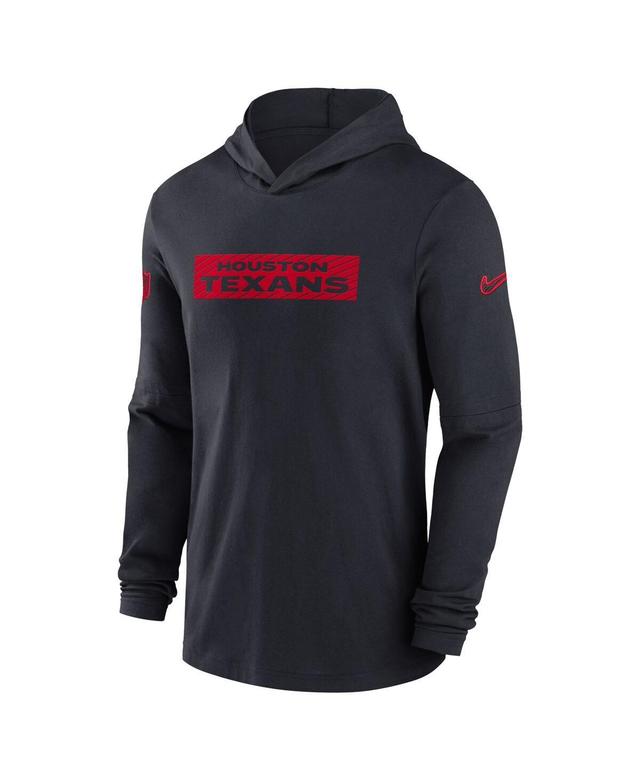 NIKE Men's Navy Houston Texans Sideline Hoodie Performance Long Sleeve T-shirt Product Image