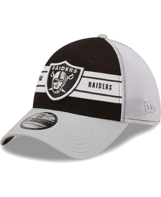 Mens New Era Black Las Vegas Raiders Team Banded 39Thirty Flex Hat - Black Product Image