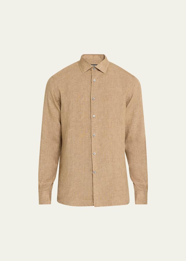 Mens Linen Casual Button-Down Shirt Product Image