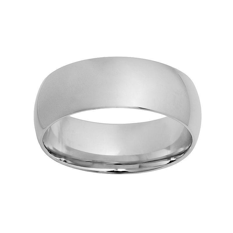 Sterling Silver Wedding Band - Men, Men's, Size: 9, Grey Product Image