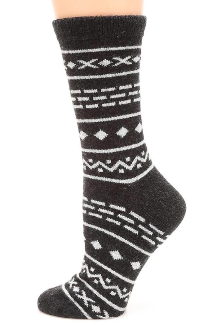 Women's Aztec Wool Blend Crew Socks Female Product Image