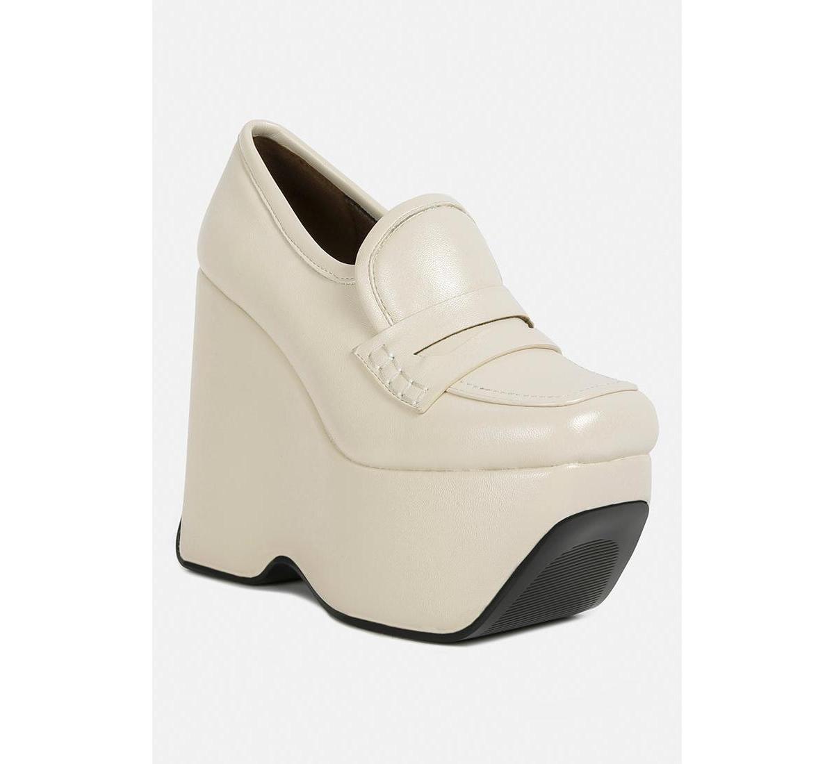 Rag & Co Gilliam Womens High Platform Wedge Loafers Product Image