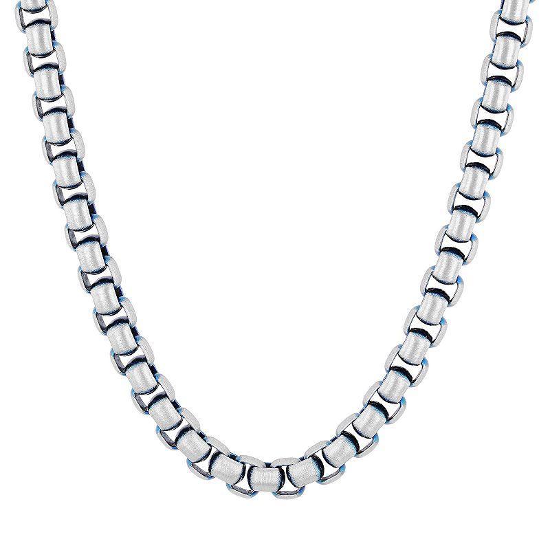 Steel Nation Mens Stainless Steel Square Link Chain Necklace Silver Product Image