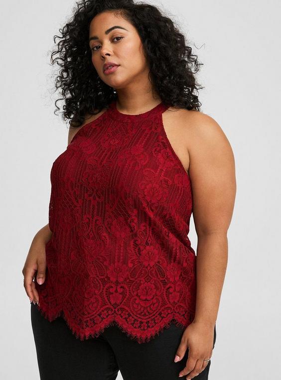 Mixed Lace Goddess Mock Neck Top Product Image