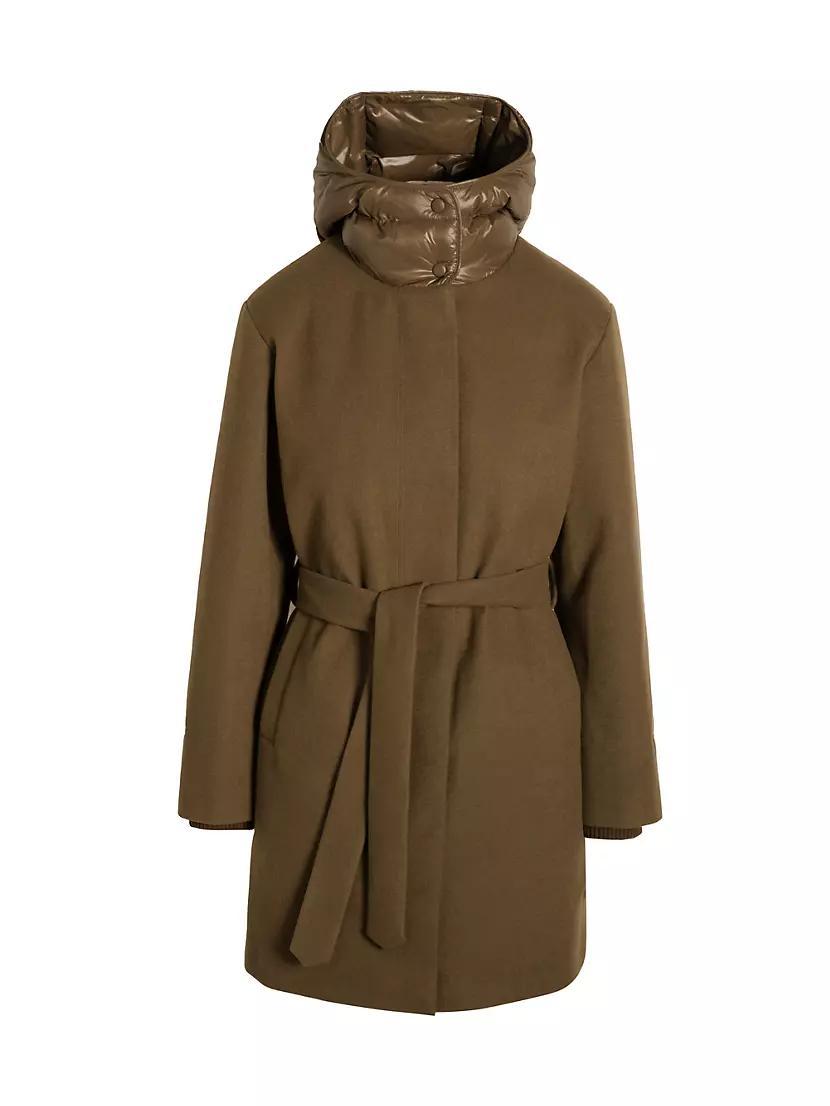 Womens Wool-Blend Hooded Down Parka Product Image