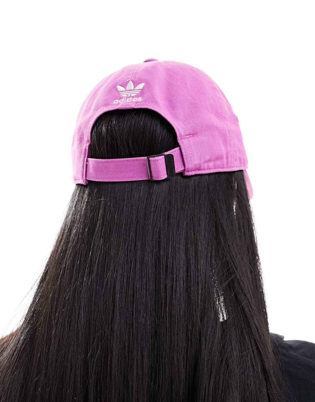 adidas Originals relaxed mini logo cap in purple Product Image