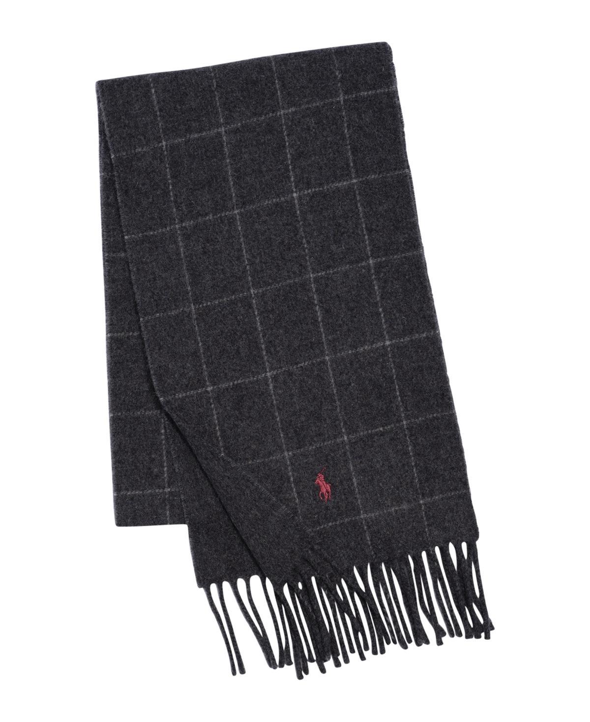 POLO RALPH LAUREN Men's Reversible Windowpane Scarf In Dk Loden,dk Brown Product Image