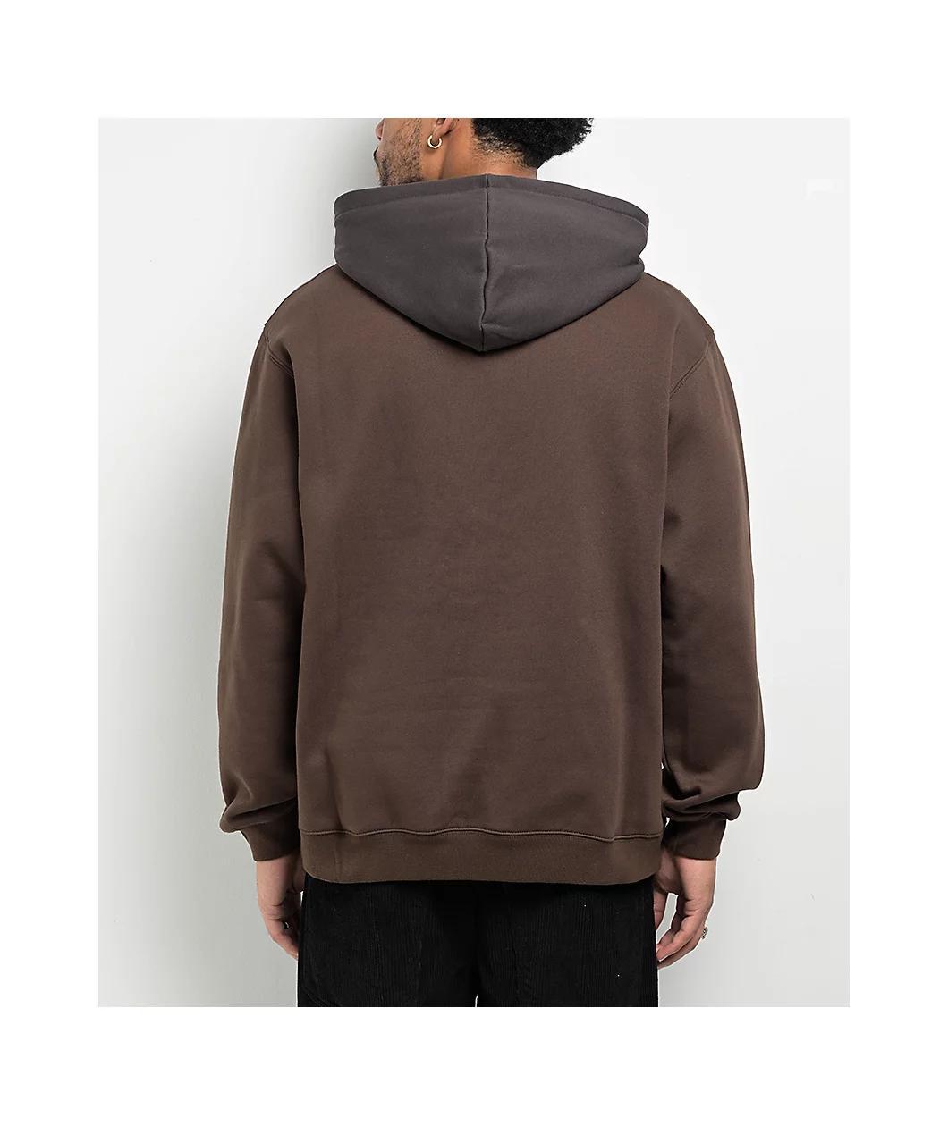 WKND Fishbone Emblem Brown & Black Hoodie Product Image