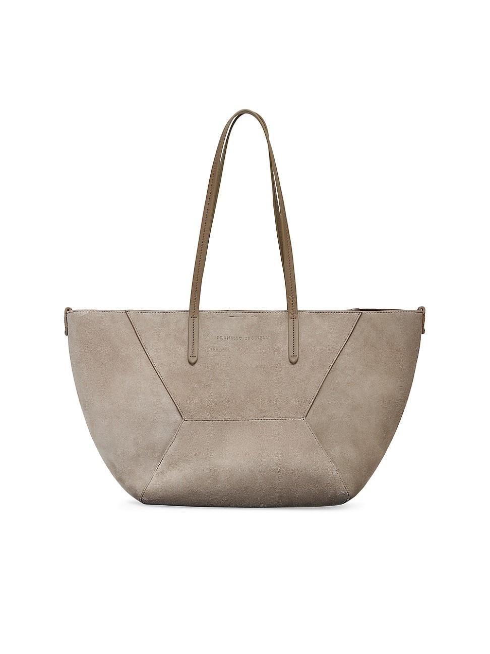 Womens Suede Shopper Bag with Monili Product Image