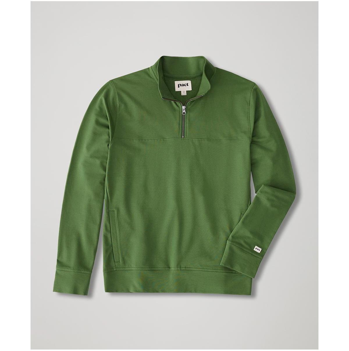 Organic Cotton Stretch French Terry Quarter Zip Sweatshirt Product Image