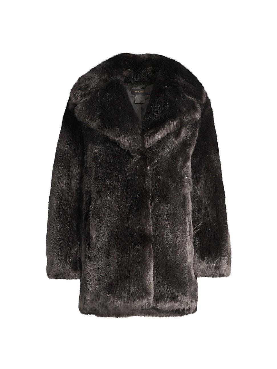 Womens Vintage Glam Faux-Fur Coat Product Image