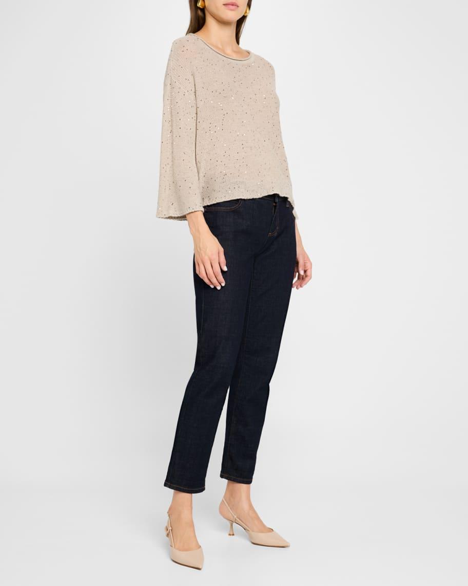 Scoop-Neck Sequin Merino Wool Sweater Product Image