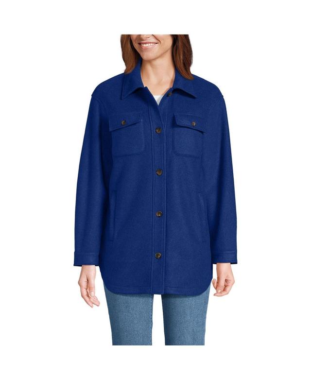 Lands End Womens Luxe Fleece Shirt Jacket Product Image