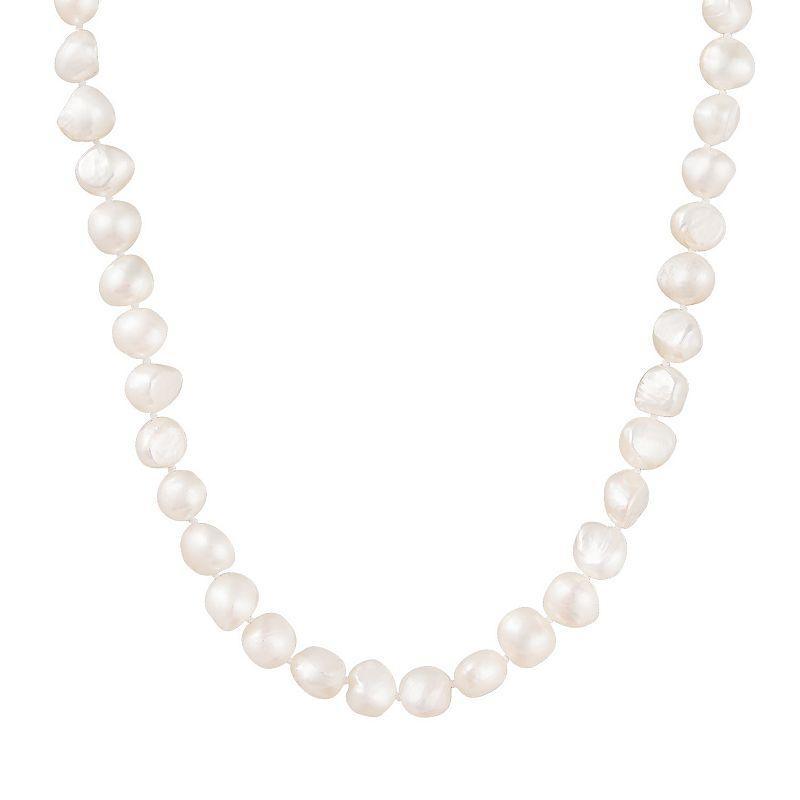 14k Gold Baroque Freshwater Cultured Pearl Necklace, Womens White Product Image