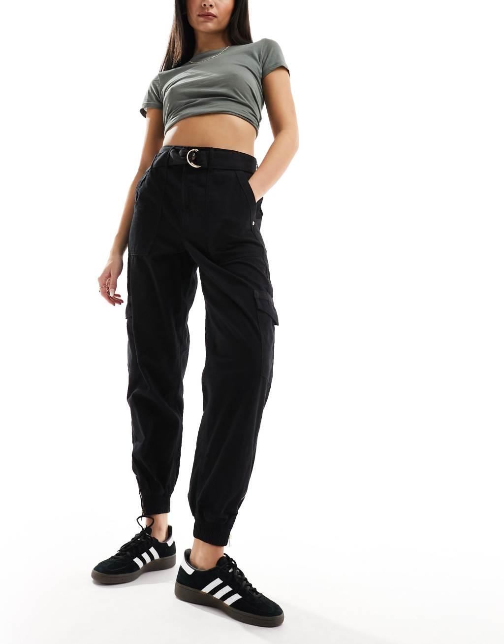 River Island belted cargo utility pants Product Image