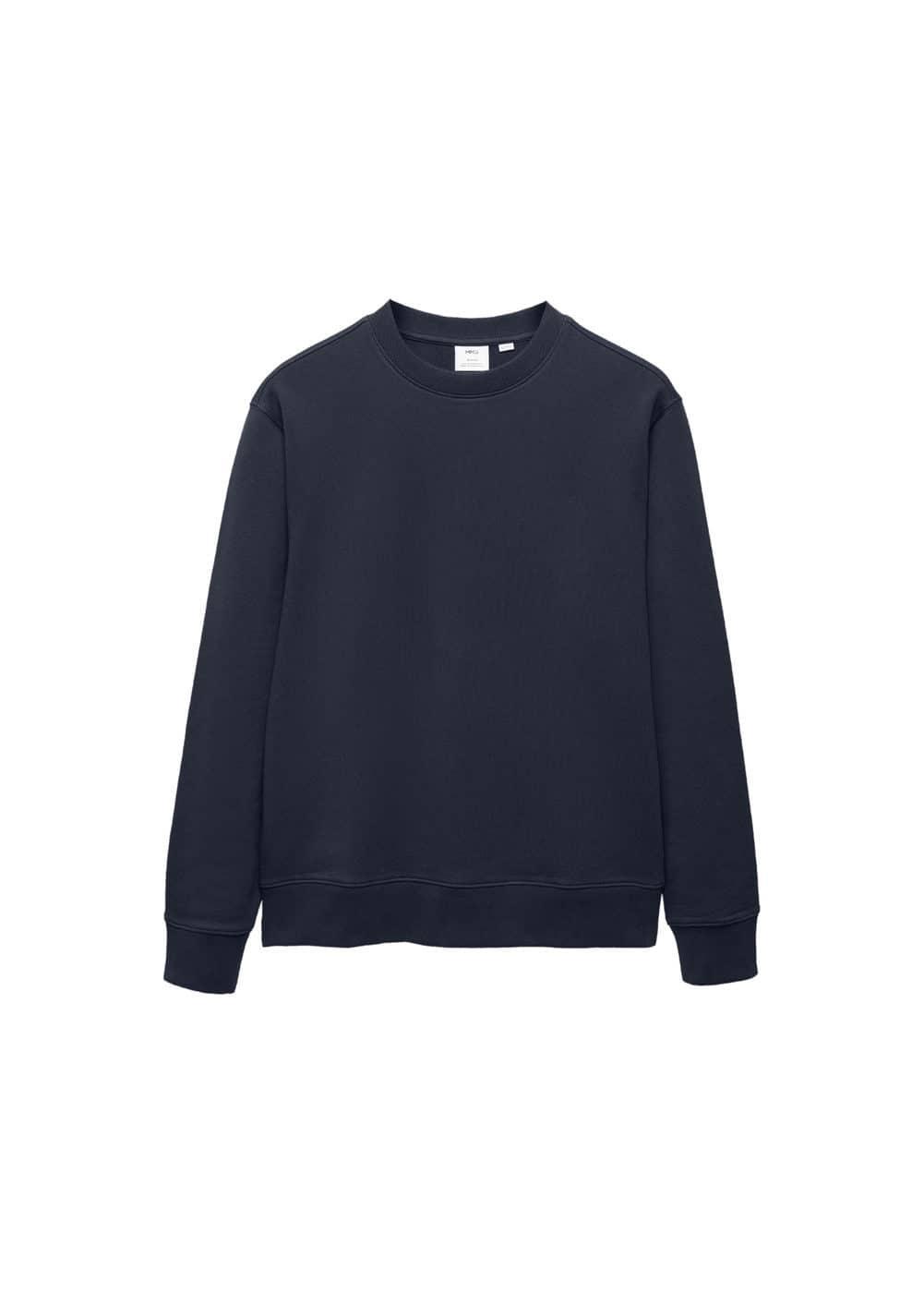 MANGO MAN - 100% cotton basic sweatshirt dark navyMen Product Image