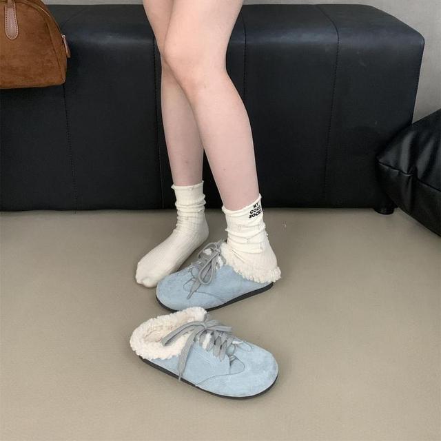 Lace-Up Fleece-Lined Mule Sneakers Product Image