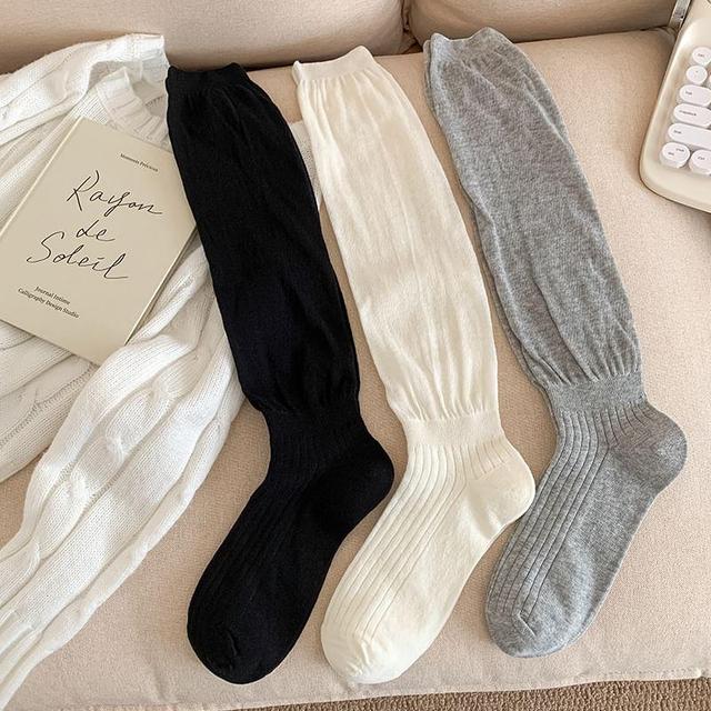 Sheer Plain Long Socks / Set Product Image