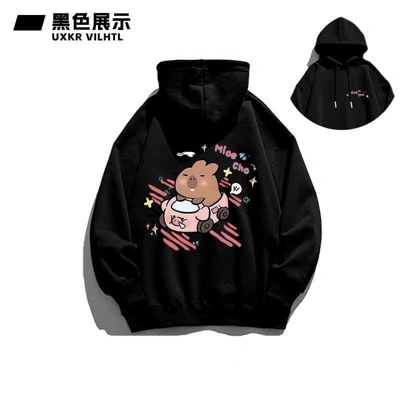 Couple Matching Cartoon Print Hoodie Product Image