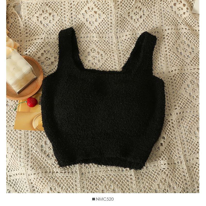 Plain Fleece Bra Top with Pad in 6 Colors Product Image