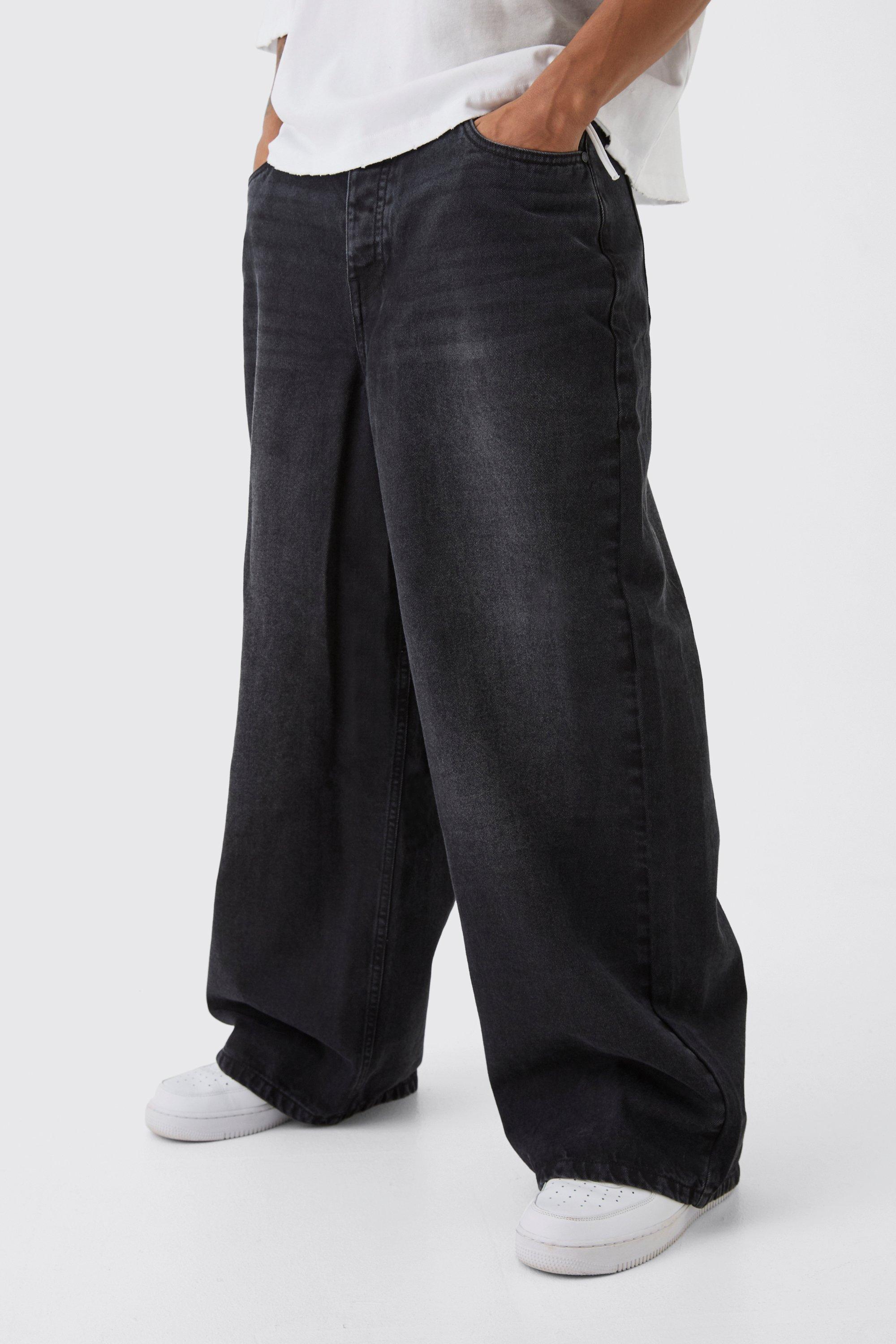 Parachute Rigid Jean in Washed Black | boohooMAN USA product image