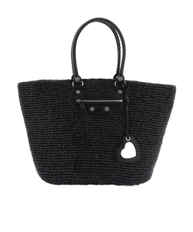 BALENCIAGA Le Cagole Panier Medium Shopping Bag In Black Product Image