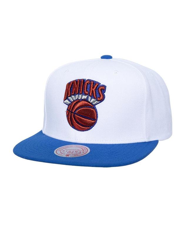 Mitchell & Ness Mens White New York Knicks Soul Logo Shine 2-Tone Snapback Hat Product Image