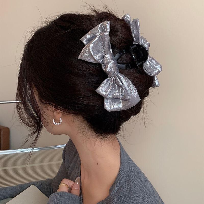 Satin Bow Hair Claw Product Image