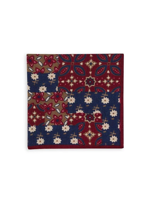 Mens Floral Silk Pocket Square Product Image