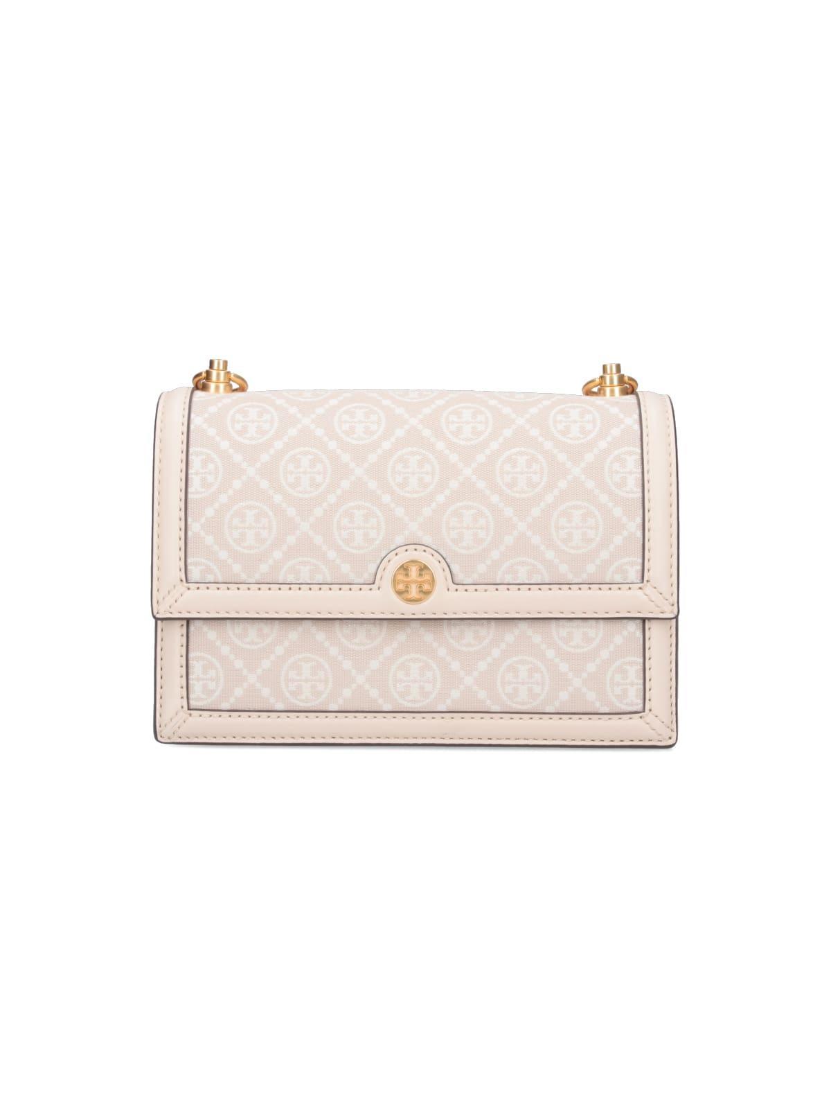 T Monogram Small Shoulder Bag In White Product Image