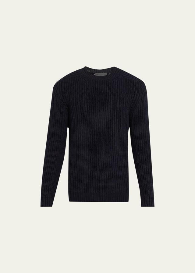 Mens Stonewashed Cashmere Ribbed Crewneck Sweater Product Image