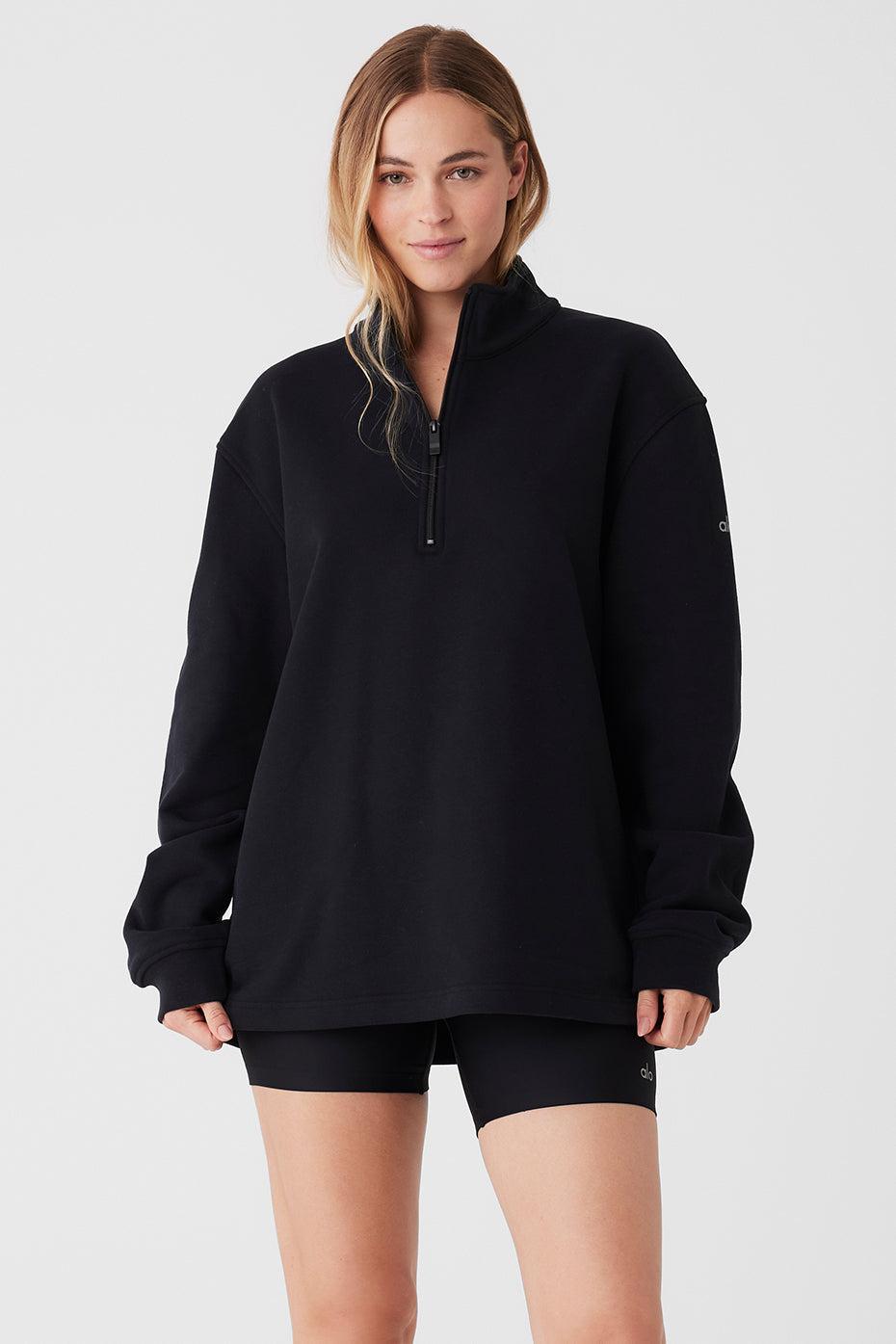 Renown Heavy Weight 1/4 Zip - Black Female Product Image