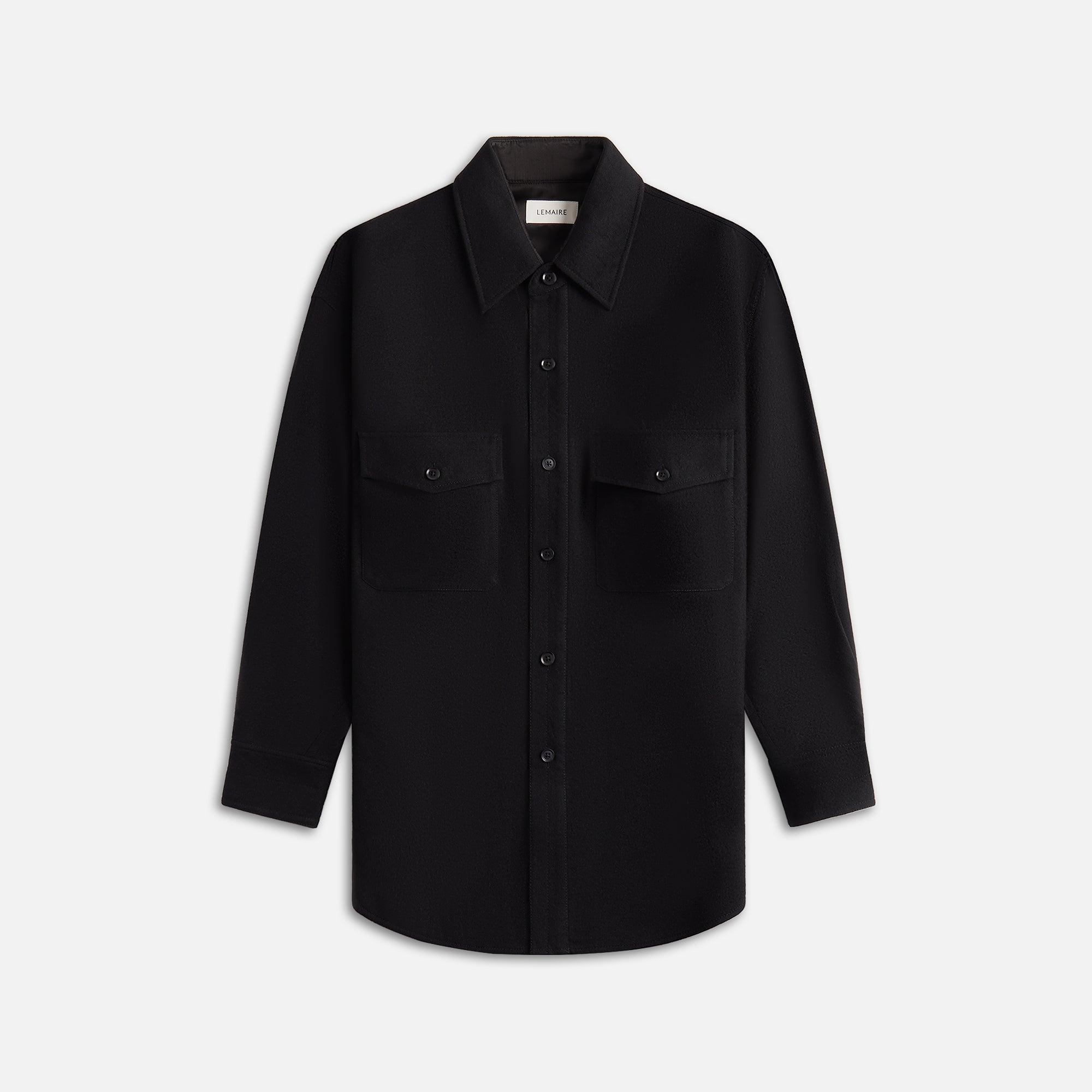 Lemaire Two Pockets Overshirt - Black Male Product Image