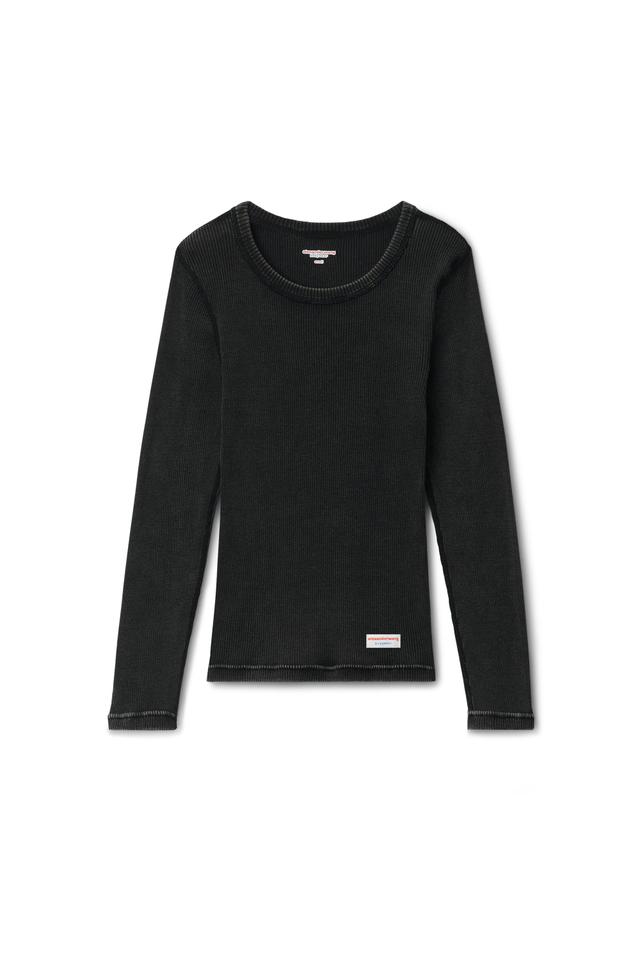 Long-sleeve Tee In Ribbed Cotton Product Image