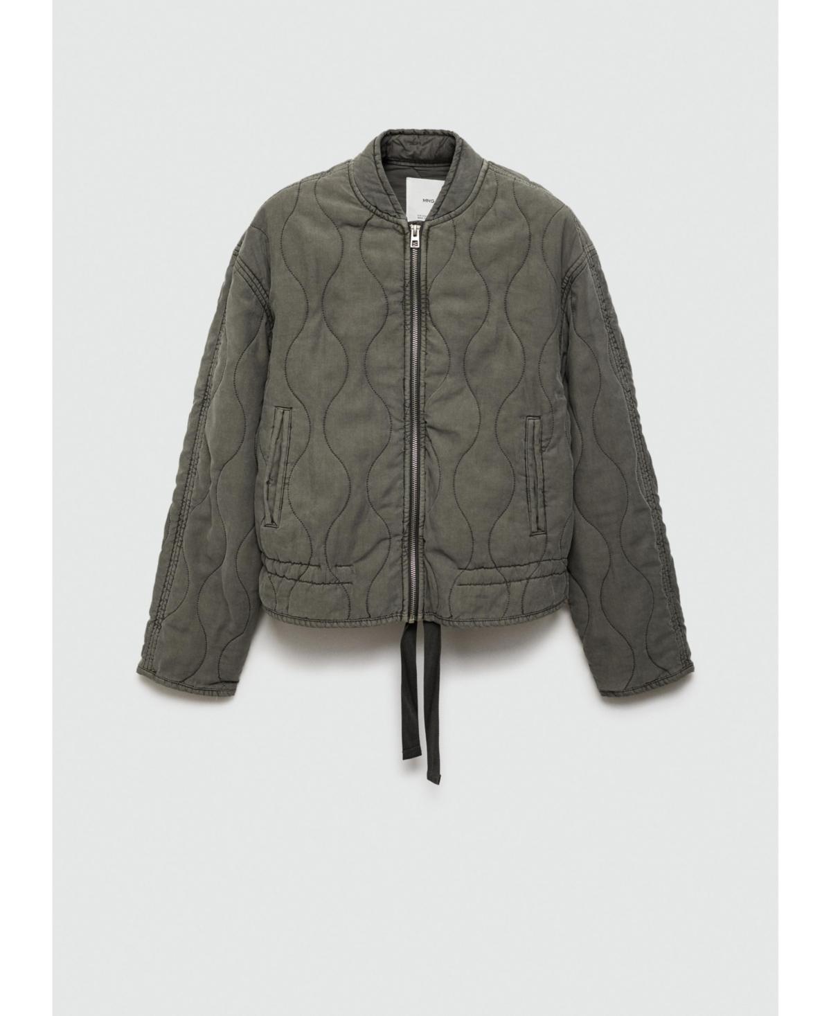 Mango Womens Quilted Pucker Jacket Product Image