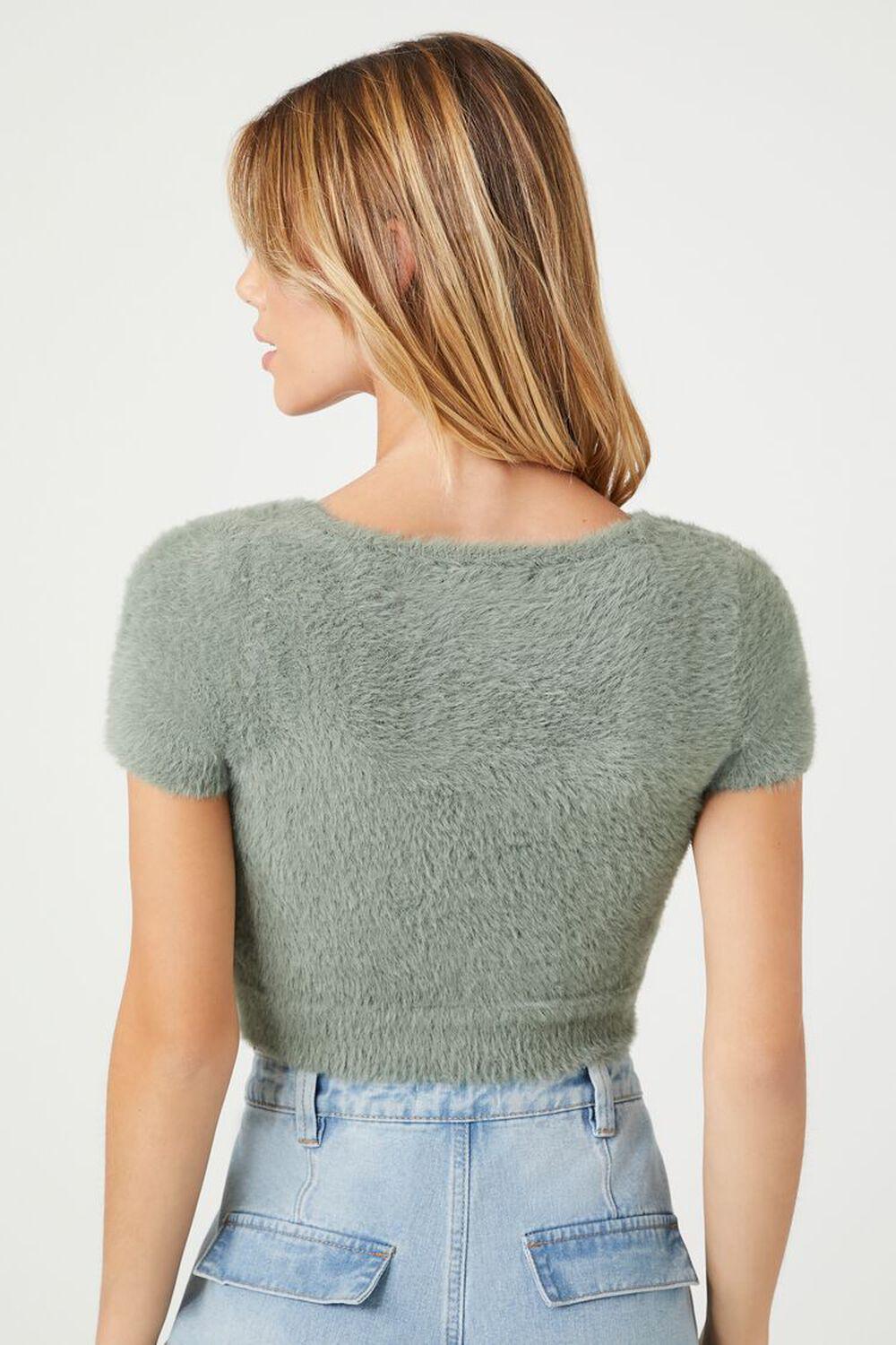 Cropped Fuzzy Sweater-Knit Tee | Forever 21 Product Image