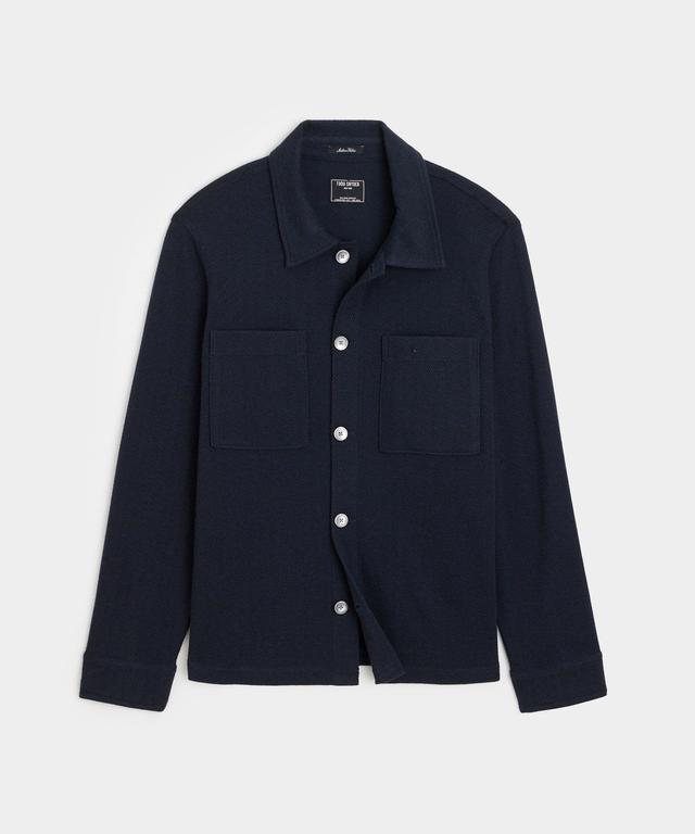 Herringbone Knit Overshirt in Classic Navy Product Image