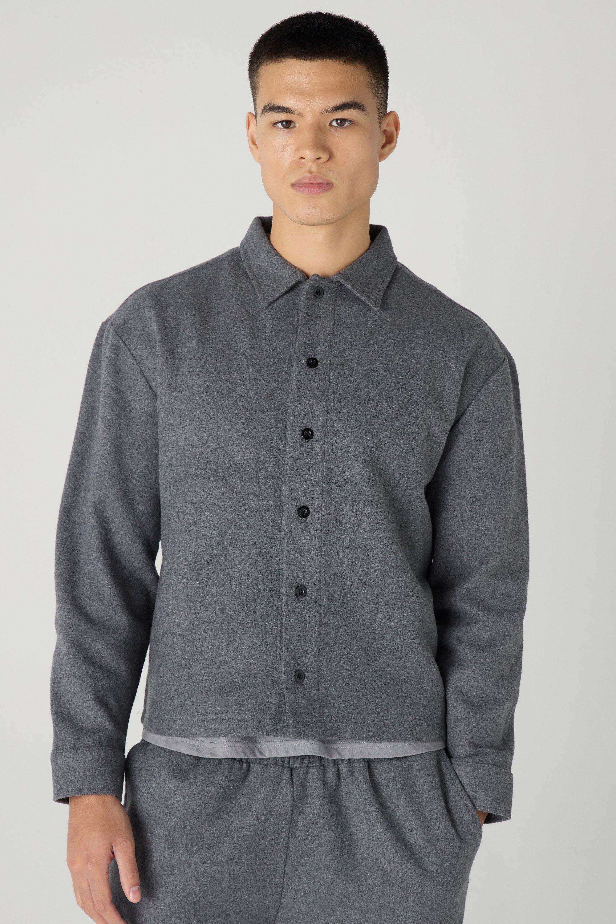 Regular Wool Look Overshirt | boohooMAN USA Product Image